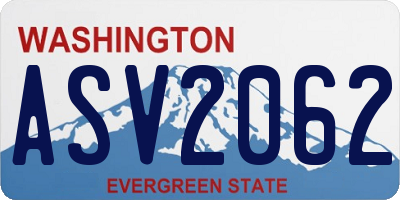 WA license plate ASV2062
