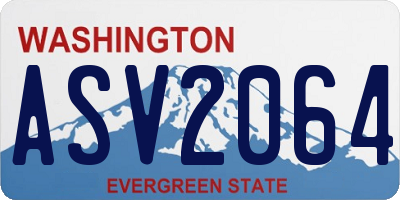 WA license plate ASV2064