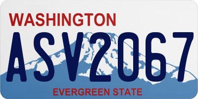WA license plate ASV2067