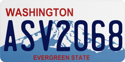 WA license plate ASV2068