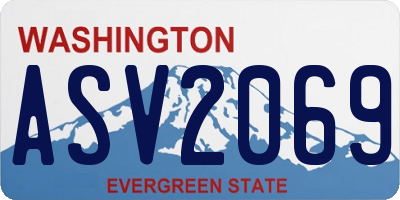 WA license plate ASV2069