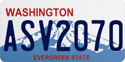 WA license plate ASV2070