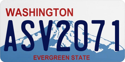 WA license plate ASV2071
