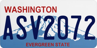 WA license plate ASV2072