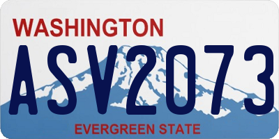 WA license plate ASV2073