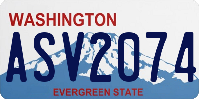 WA license plate ASV2074