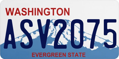 WA license plate ASV2075