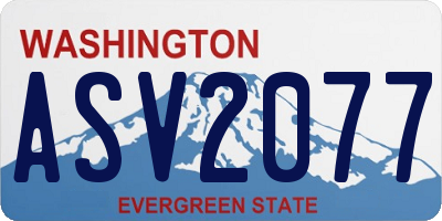 WA license plate ASV2077