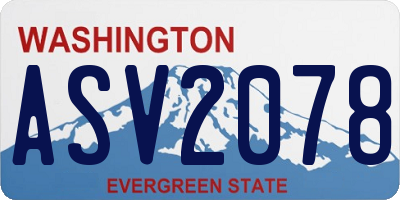 WA license plate ASV2078