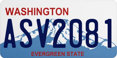 WA license plate ASV2081