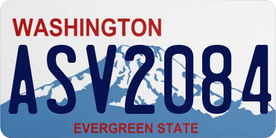 WA license plate ASV2084