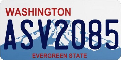WA license plate ASV2085