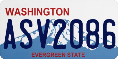 WA license plate ASV2086