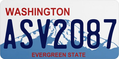 WA license plate ASV2087
