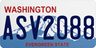 WA license plate ASV2088