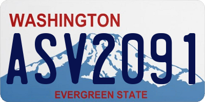 WA license plate ASV2091