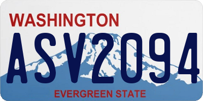 WA license plate ASV2094