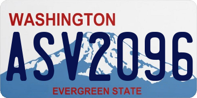 WA license plate ASV2096