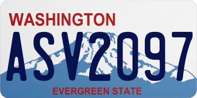 WA license plate ASV2097
