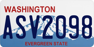 WA license plate ASV2098