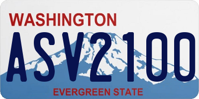 WA license plate ASV2100