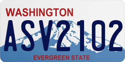 WA license plate ASV2102
