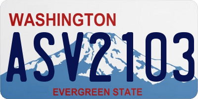 WA license plate ASV2103