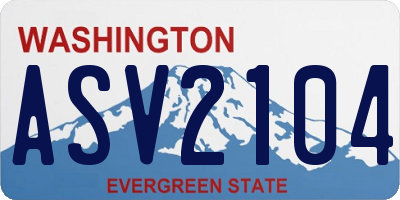WA license plate ASV2104
