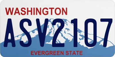 WA license plate ASV2107