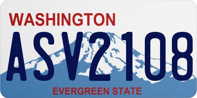 WA license plate ASV2108