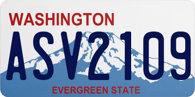 WA license plate ASV2109