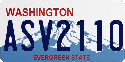 WA license plate ASV2110
