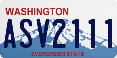 WA license plate ASV2111