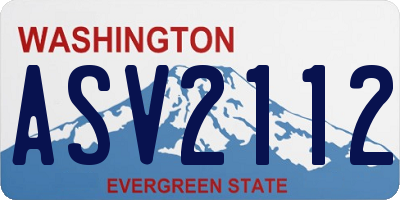 WA license plate ASV2112