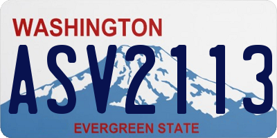 WA license plate ASV2113