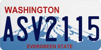 WA license plate ASV2115