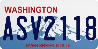 WA license plate ASV2118