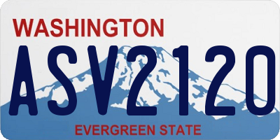 WA license plate ASV2120