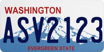 WA license plate ASV2123