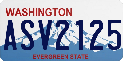 WA license plate ASV2125