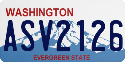 WA license plate ASV2126