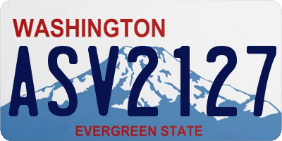 WA license plate ASV2127