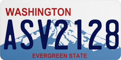 WA license plate ASV2128
