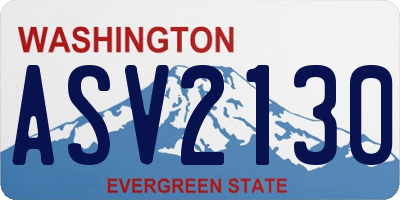 WA license plate ASV2130