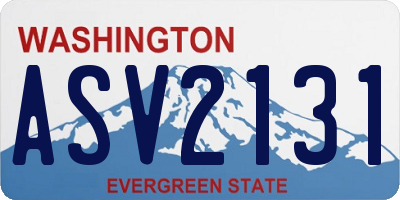 WA license plate ASV2131