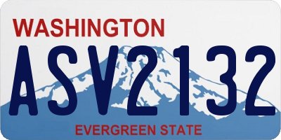 WA license plate ASV2132
