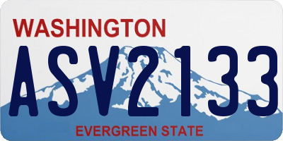 WA license plate ASV2133