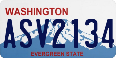 WA license plate ASV2134