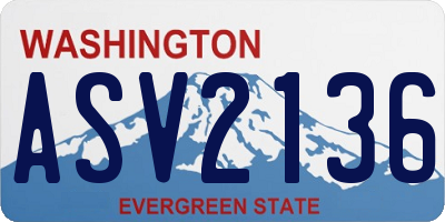 WA license plate ASV2136