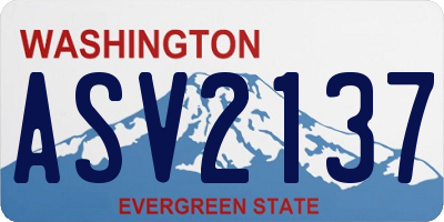 WA license plate ASV2137